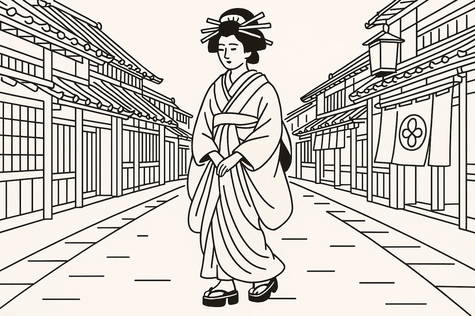 吉原を歩く花魁