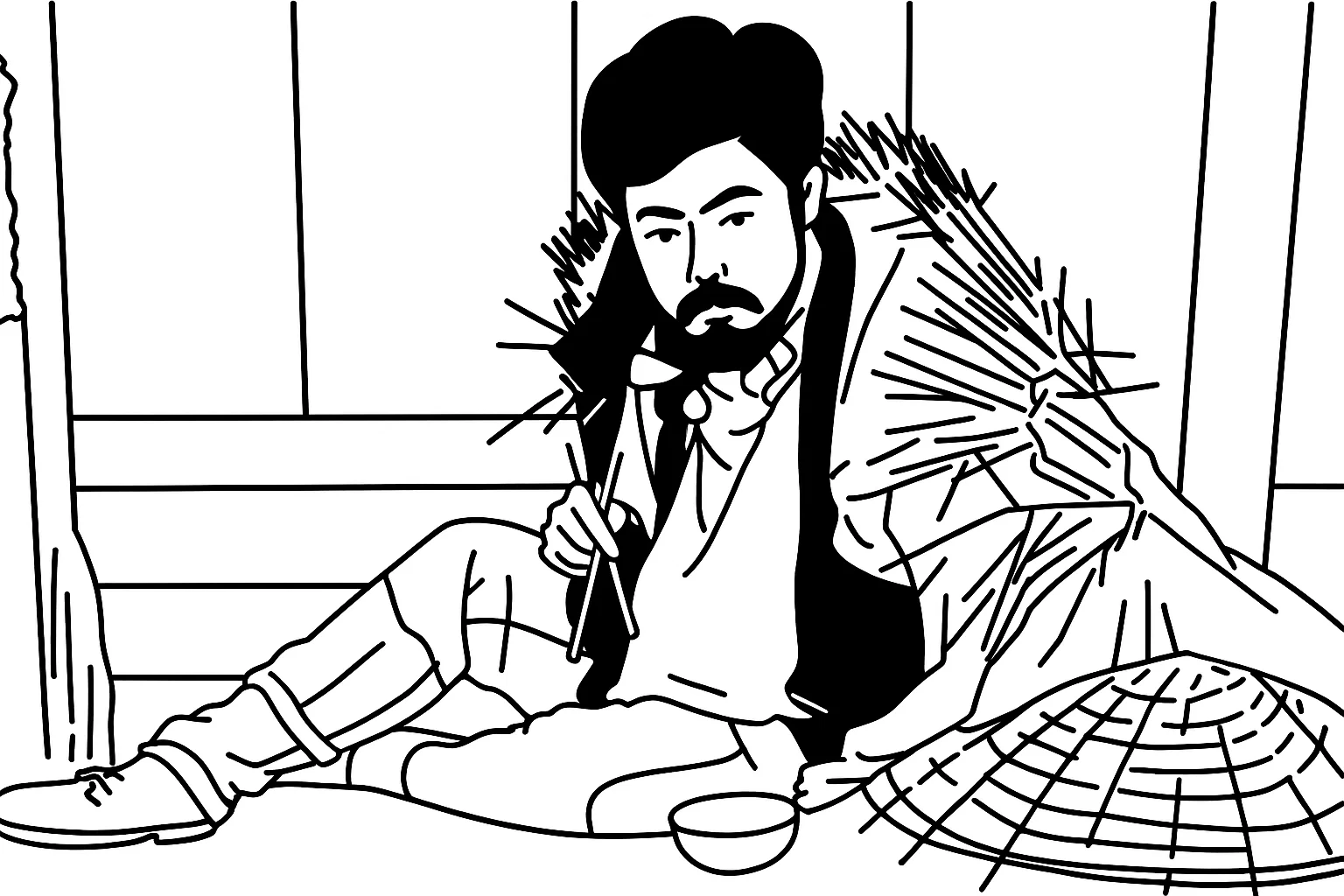 晩成社の依田勉三のイラスト