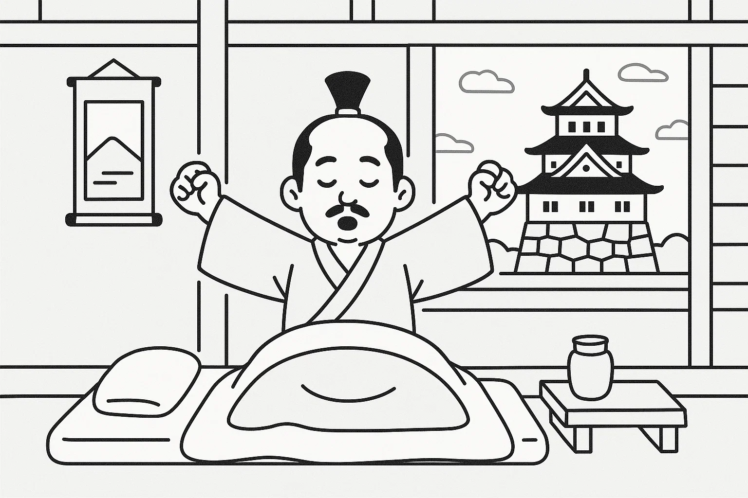 城内で生活をする殿様