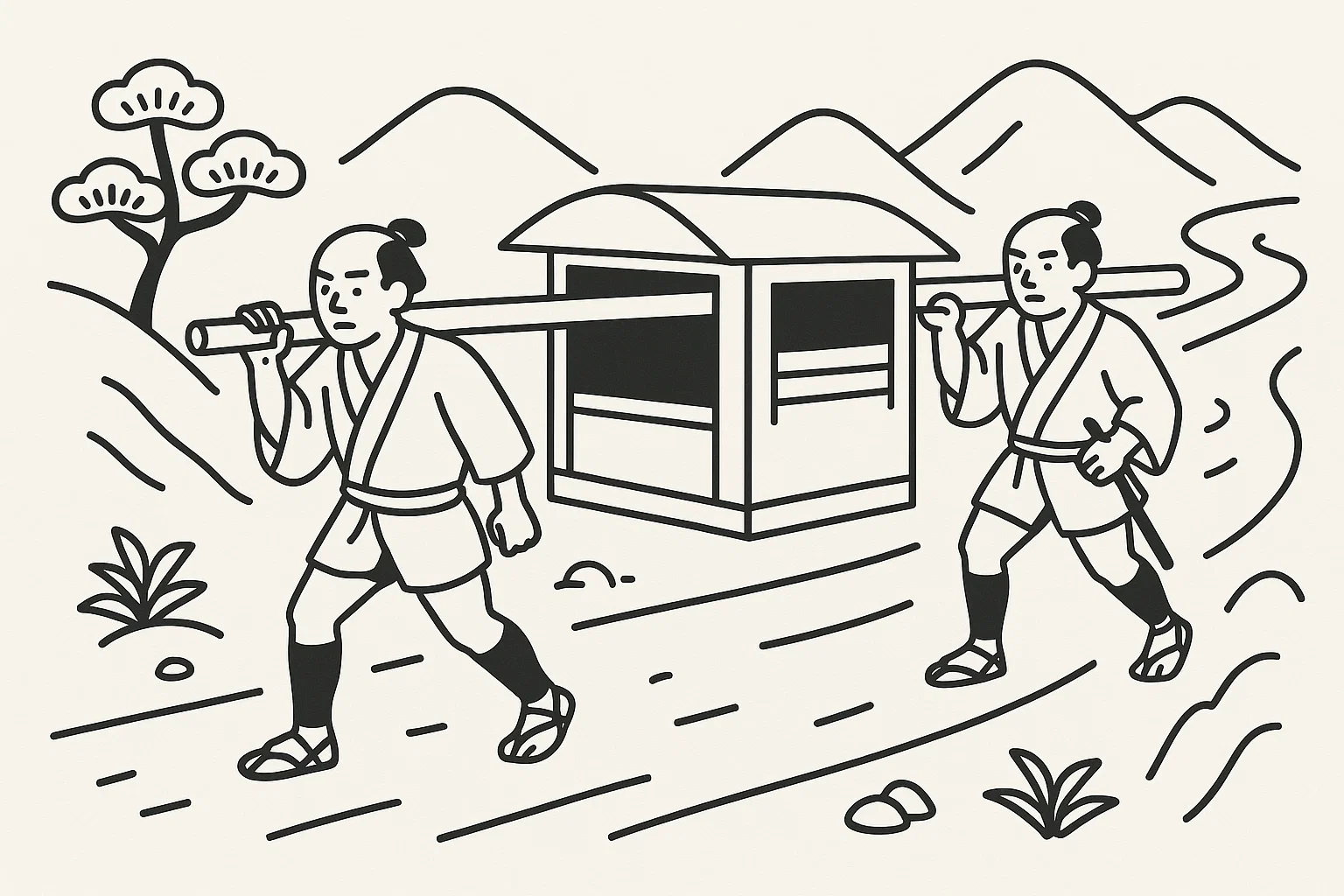 かごかきのイラスト