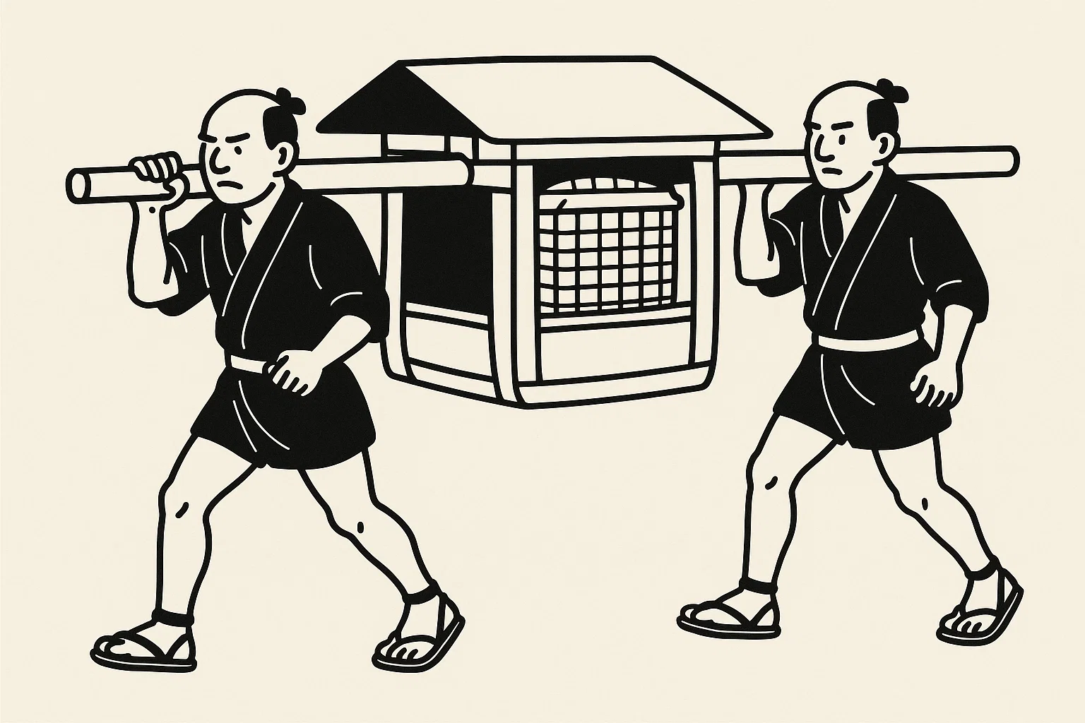 駕籠かき二人